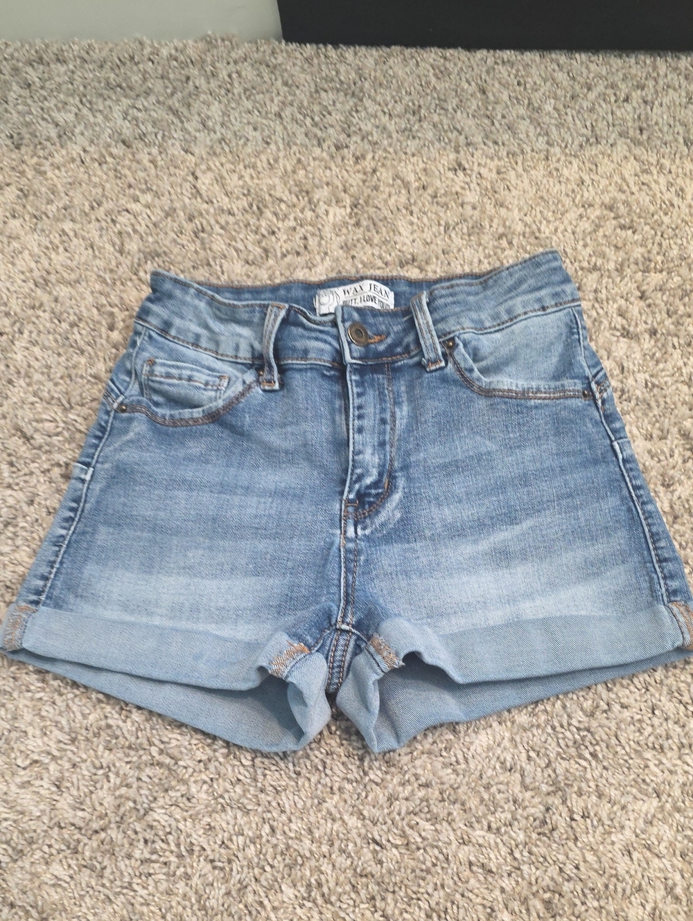 Wax Jean Light Wash Rolled Hem Women's Denim Shorts